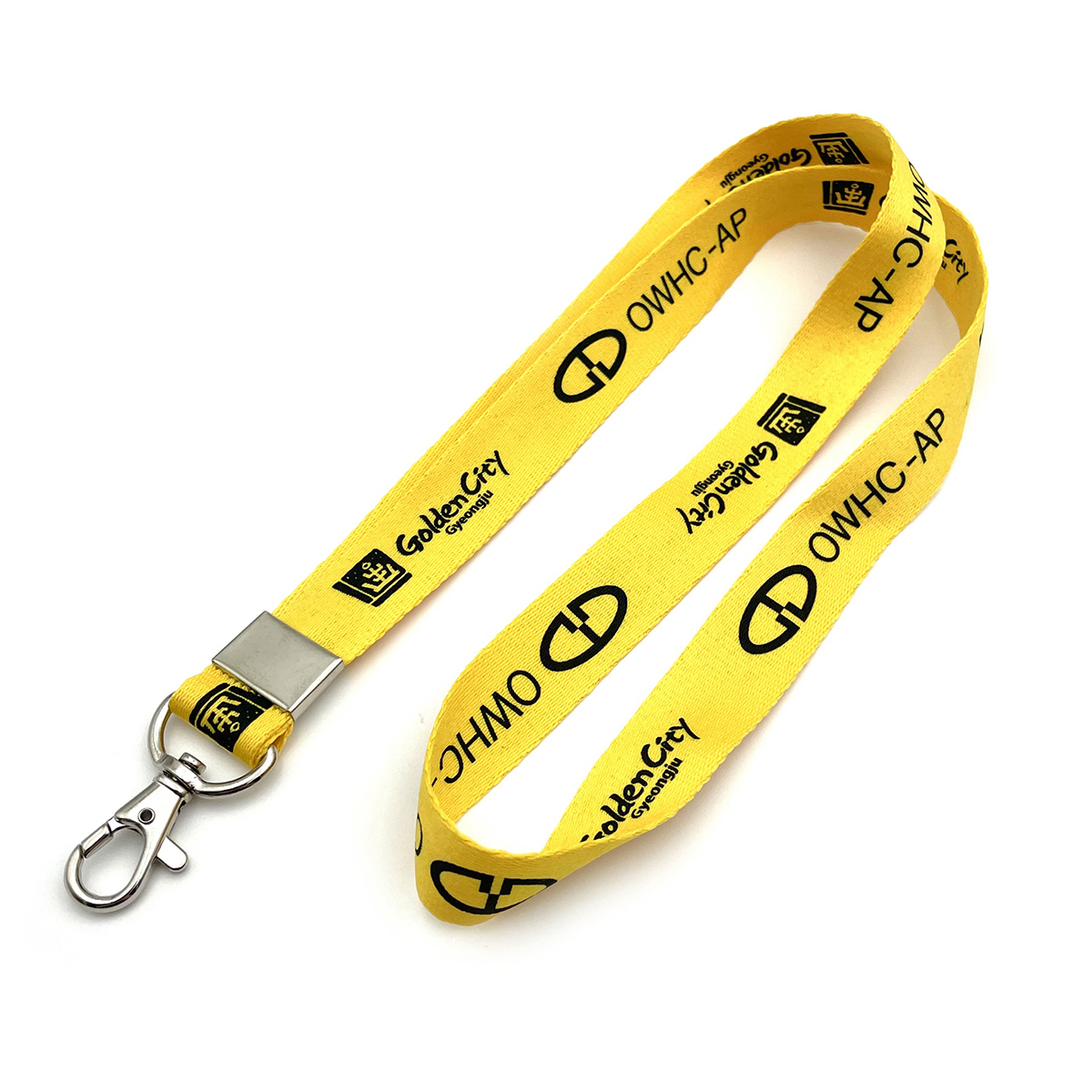 한쪽마감 명찰목걸이 (20mm-검정실크인쇄)